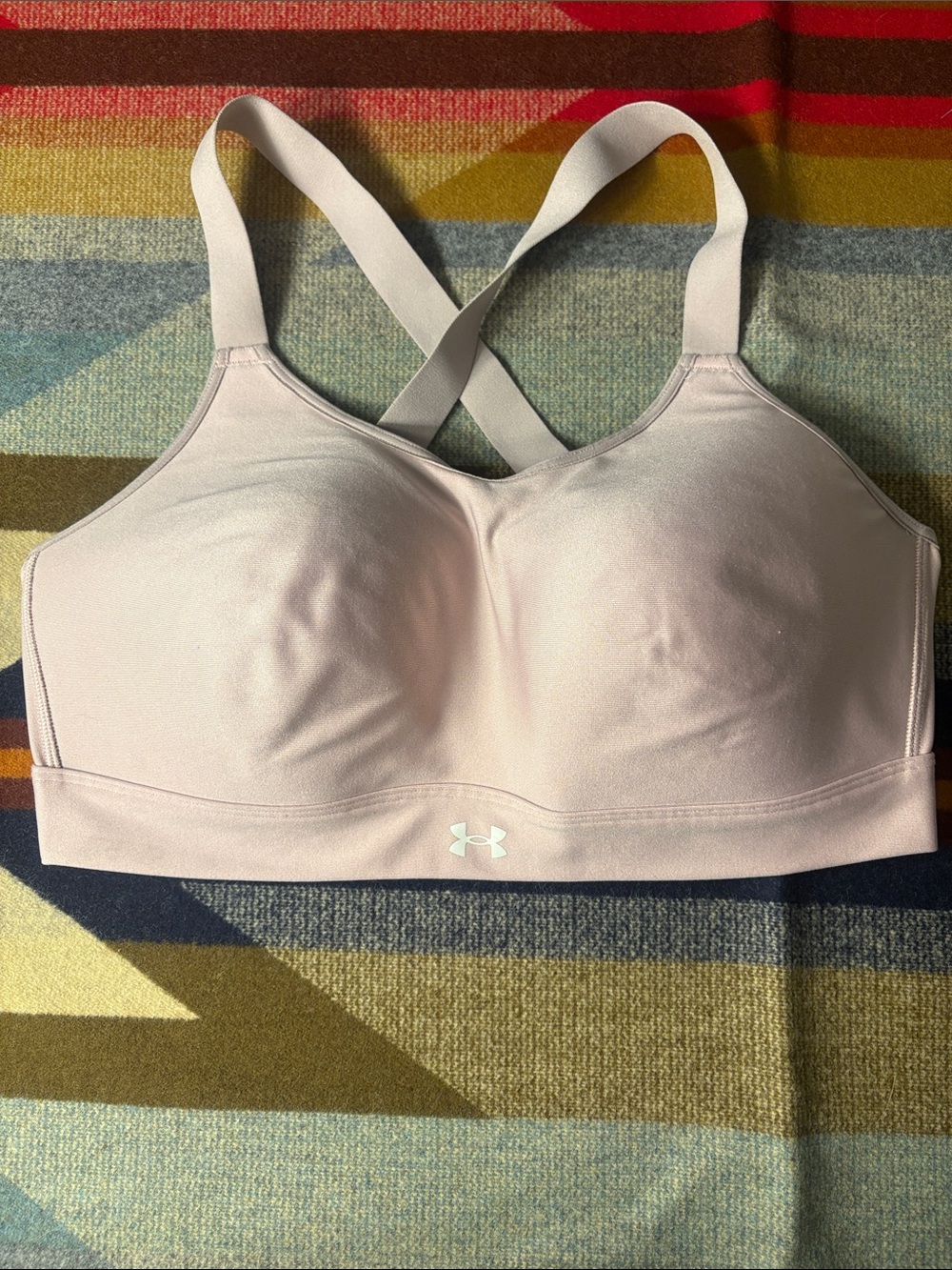 Under Armour Pale Pink Cross-Back Padded Sports Bra